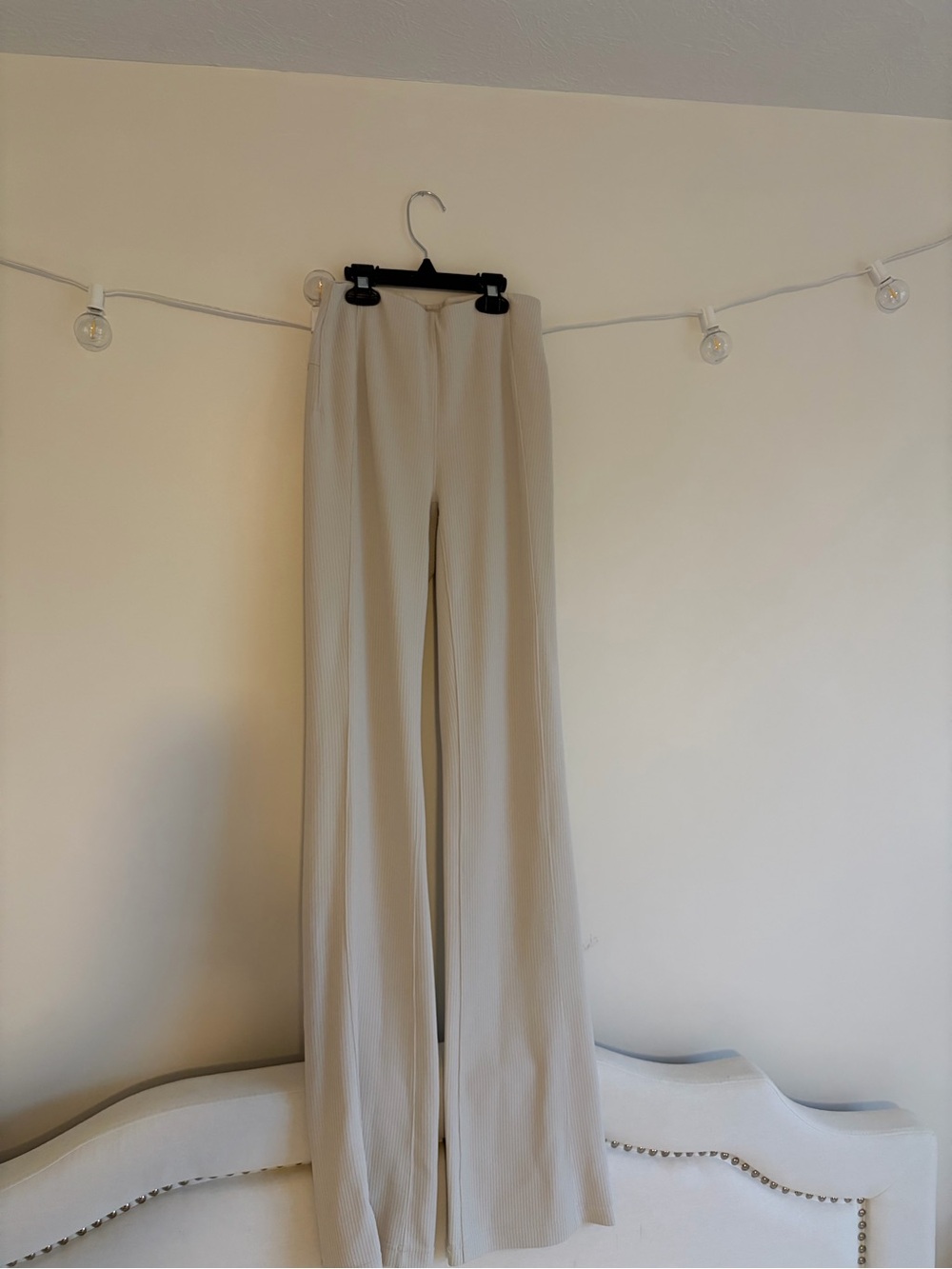 Lululemon Ribbed White Flare Leggings